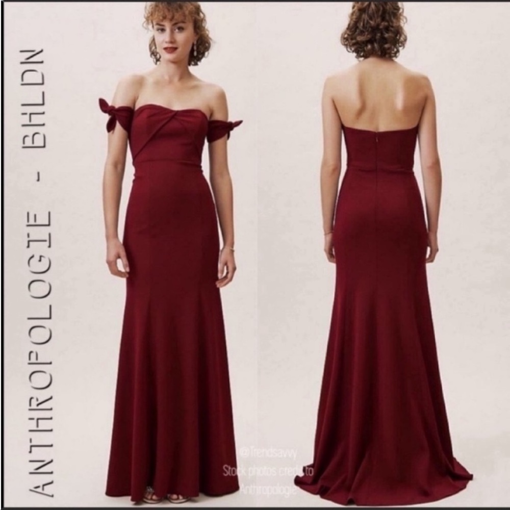 ANTHROPOLOGIE BHLDN WTOO Bridemaids Off The Shoulder Maxi Dress Plus Size 16 NWT